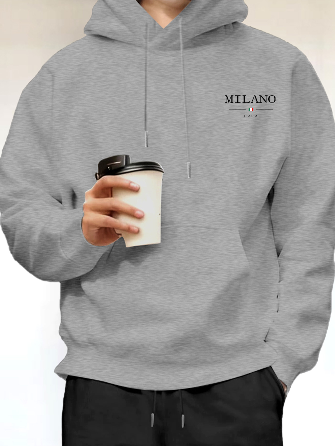 Street Fashion Of Milan - Sudadera con Capucha Minimalista para Hombre