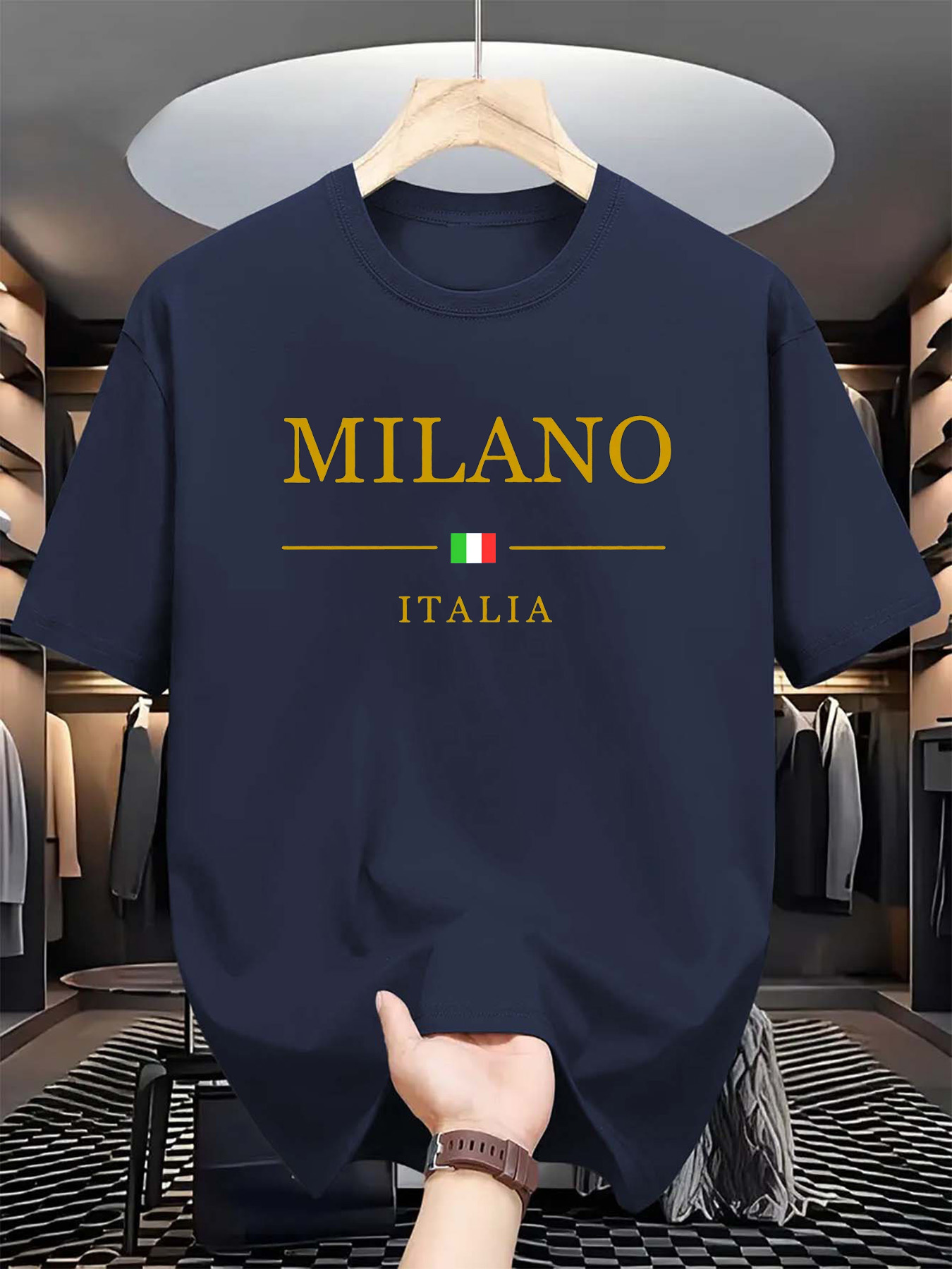 Street Fashion Of Milan - Camiseta de algodón puro con estampado