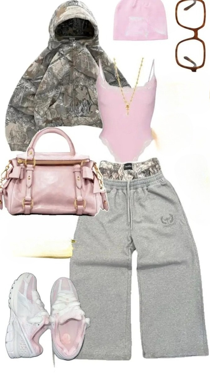 Camo Pattern Set - Traje Y2K para mujer Vintage 2000s