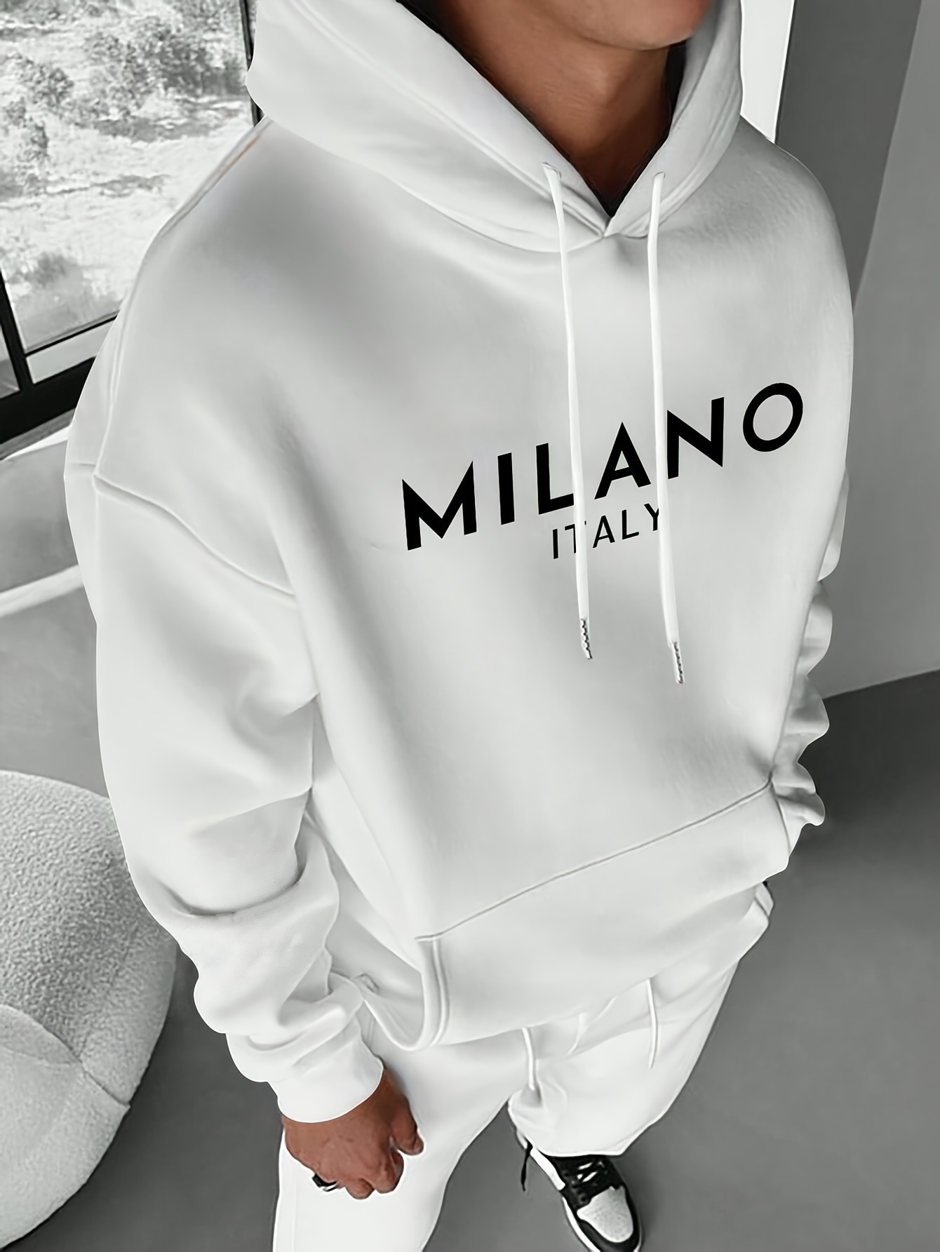 Street Fashion Of Milan - Sudadera con Capucha Milan Letter para