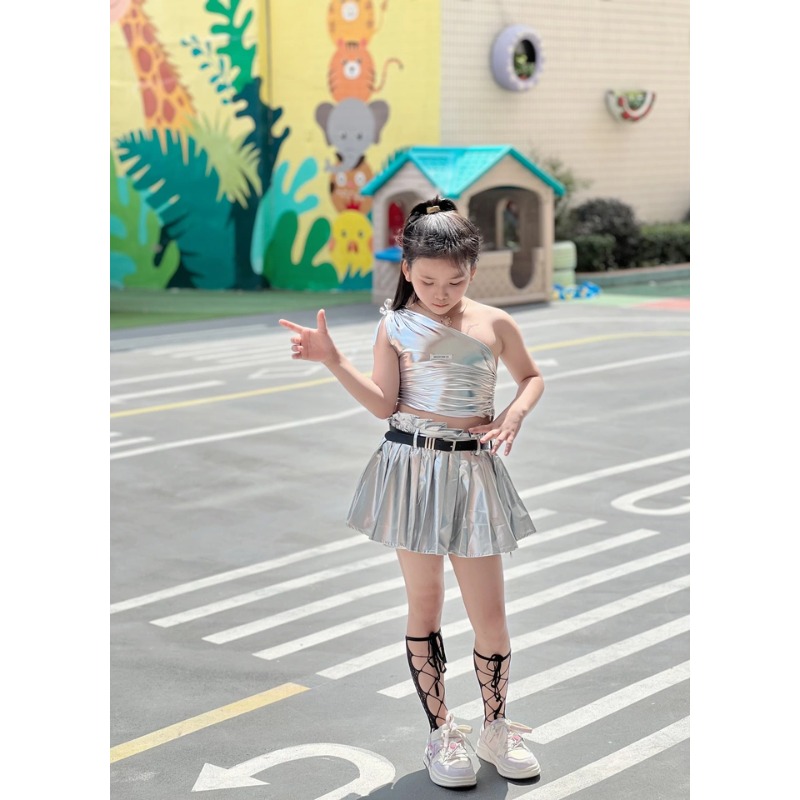 Street Fashion Kpop - Conjunto de Falda Plisada y Top