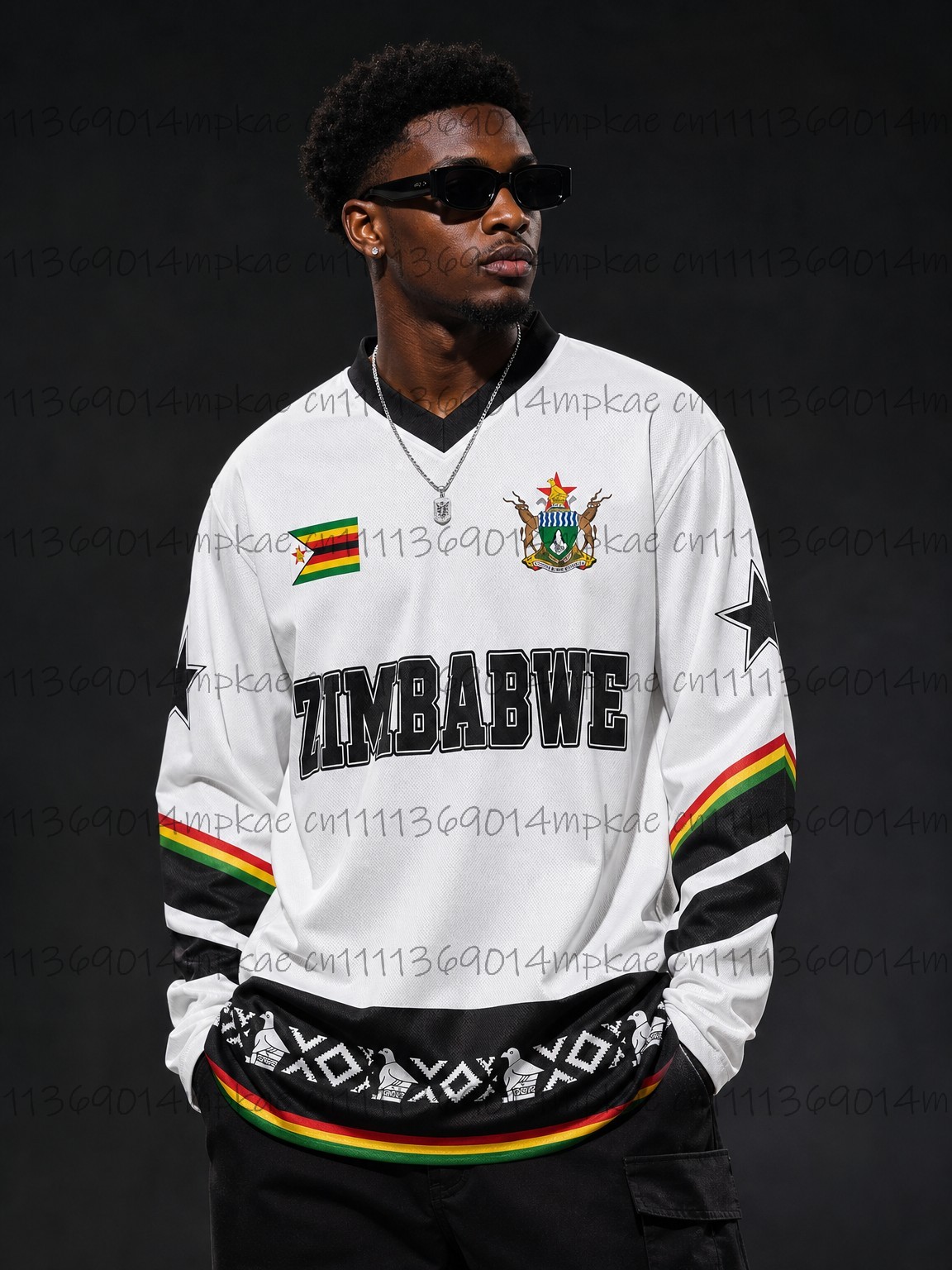 Street Fashion For Man - Camiseta de Manga Larga con Cuello