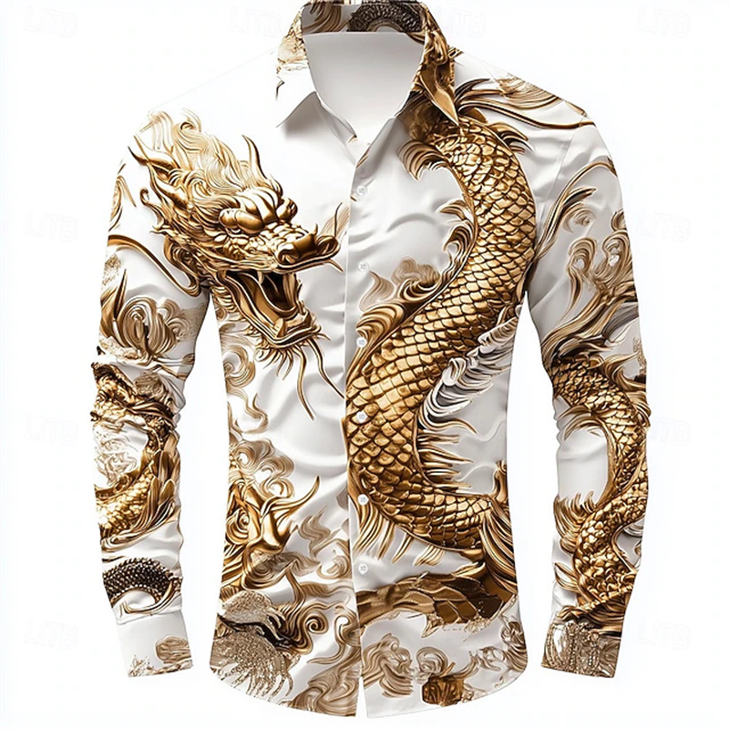 Camisa de Hombre de Manga Larg - Street Fashion In Chinese reseña y precio
