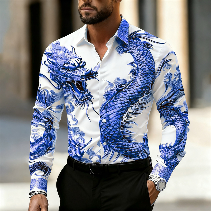 Camisa de Hombre de Manga Larg - Street Fashion In Chinese reseña y precio
