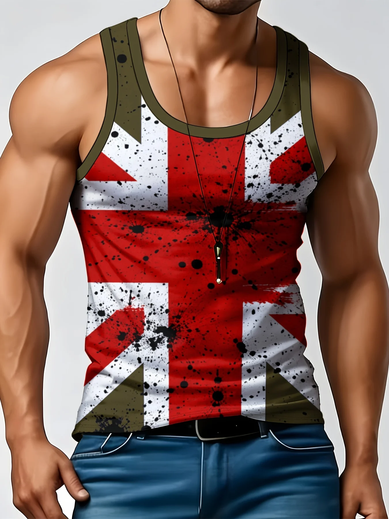 Camiseta sin mangas con estamp - Street Fashion Uk reseña y precio