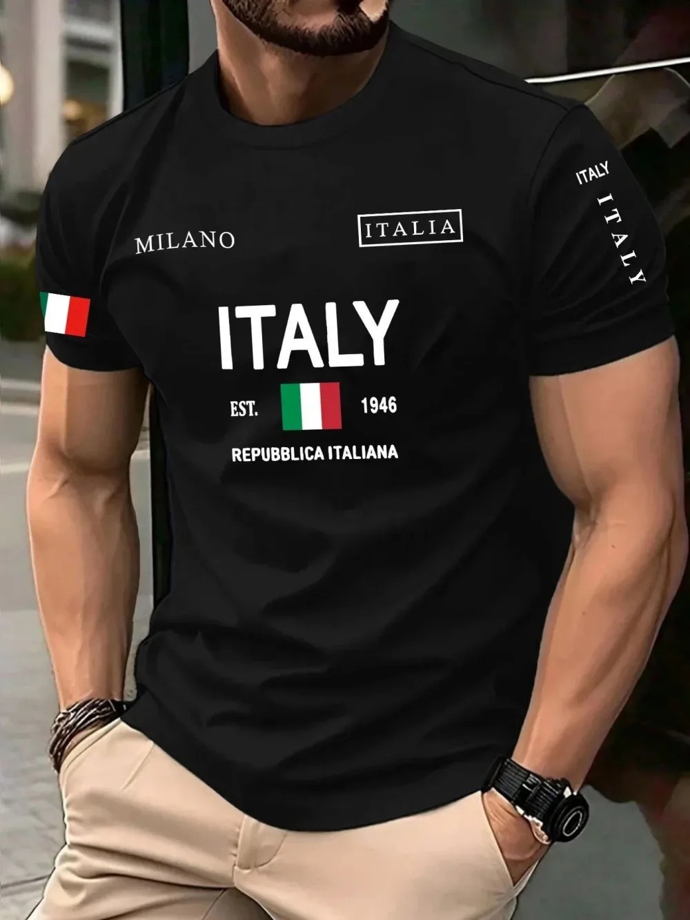 Camiseta de hombre con estampa - Street Fashion Of Milan reseña y precio