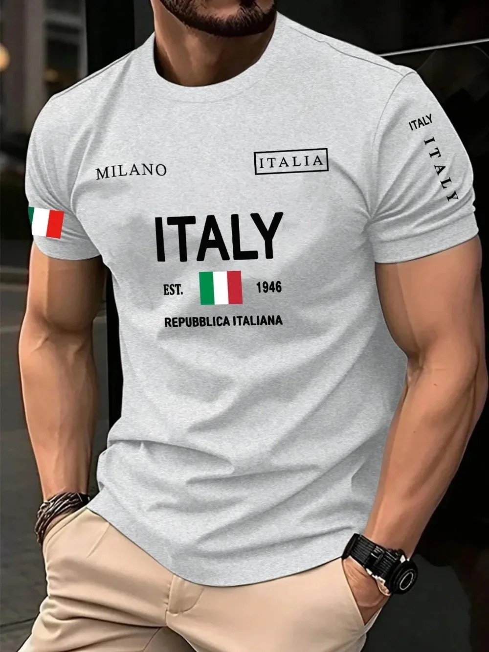Camiseta de hombre con estampa - Street Fashion Of Milan reseña y precio